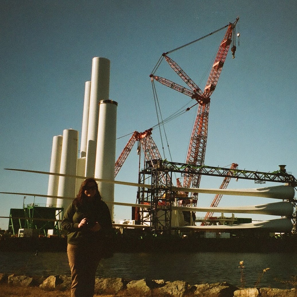 Film photo of windturbines