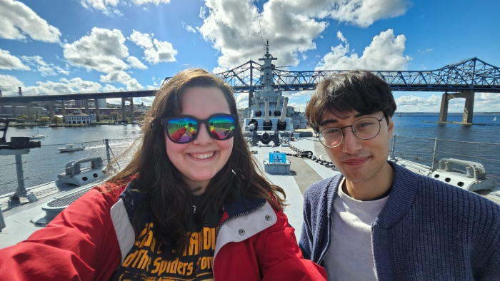 Leighah and me in front of the battleship