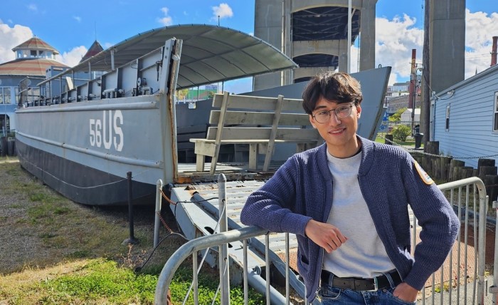 Me in front of the Higgins Boat