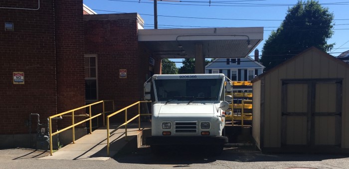 Postal truck at Ashland Post Office